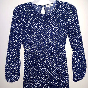 Vernacular women's midi dress size S navy blue and white long sleeve